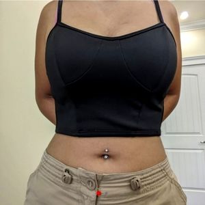 DYNAMITE sexy black shiny bustier top